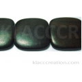Tiger Ebony Flat Square Wood Beads 30x30x5mm Center Side Drilled